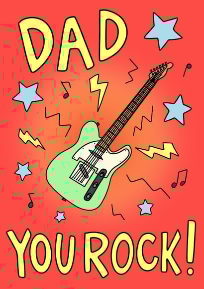 Father’s Day Card for Dad - Rock - Music - Rockstar - You Rock created by Fantastical Fun Shop