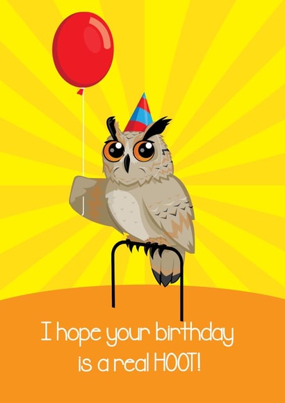 Owl in a party hat wishes YOU a happy Birthday... could you want anymore? created by Joe Dove