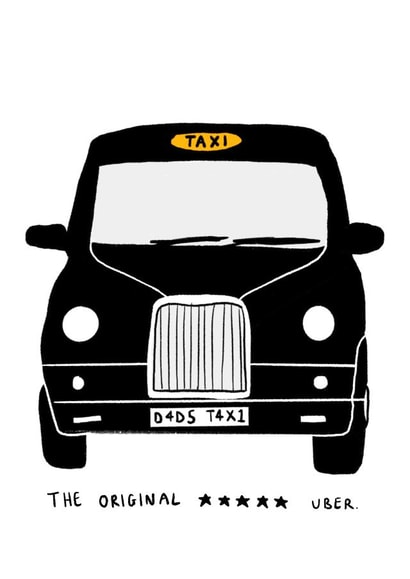 Funny Dad's Taxi Card for Father's Day - Taxi - Uber - Cheeky created by Gabriella Finelli