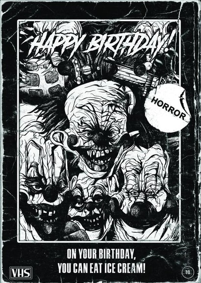 Killer Klowns From Outer Space inspired card - Eat Ice Cream! created by NMB Artworks
