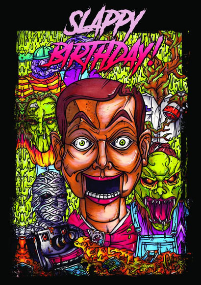 Goosebumps inspired birthday card - Slappy Birthday! created by NMB Artworks