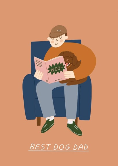 Best Dog Dad - Father's Day Card created by skeletondraw