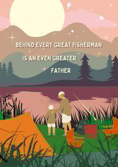 Heartfelt Father's Day Card - Fisherman created by Original Fox Cards