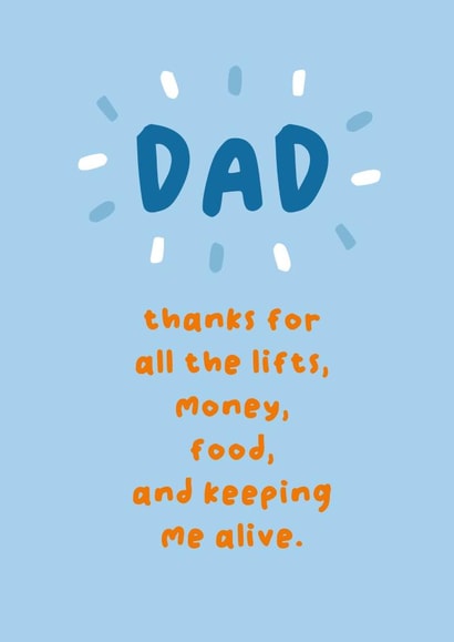 Cheeky Father's Day Card - Thanks for Keeping Me Alive created by Jessica Eyre