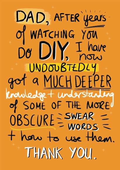 Funny Father's Day Card - DIY - Swear Words created by Sweetlove Press