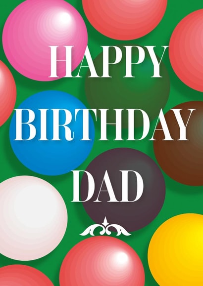 Happy Birthday Dad- Snooker Card created by Grace Mutton
