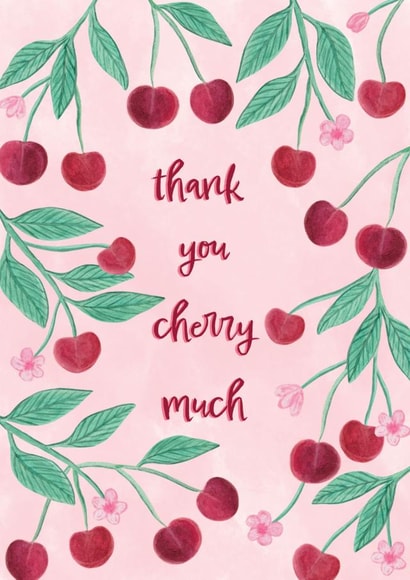 Thank you cherry much card created by Sofia Papa Designs