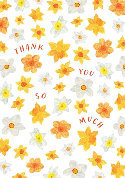 Thank you so much floral daffodil card created by Sofia Papa Designs