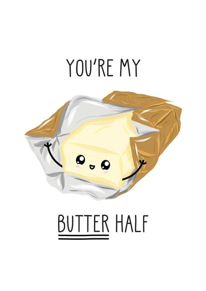 Cute anniversary/valentine's card for significant other - butter - baking created by Just Joy Designs