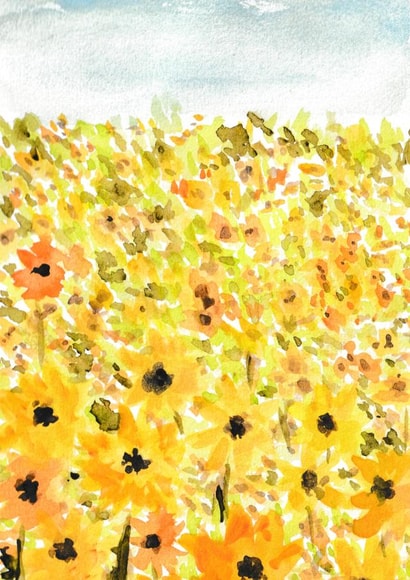Cute Floral Card - Blank - Sunflowers created by Erin Marie Scott