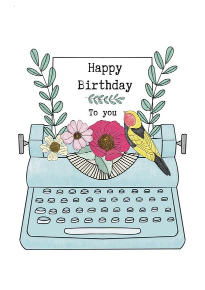 Happy birthday vintage type writer card created by Marie Goodchild