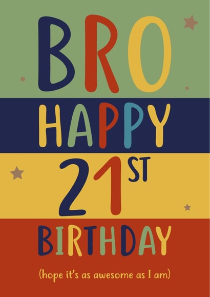 Brother Happy 21st Birthday cheeky card created by Studio Peers