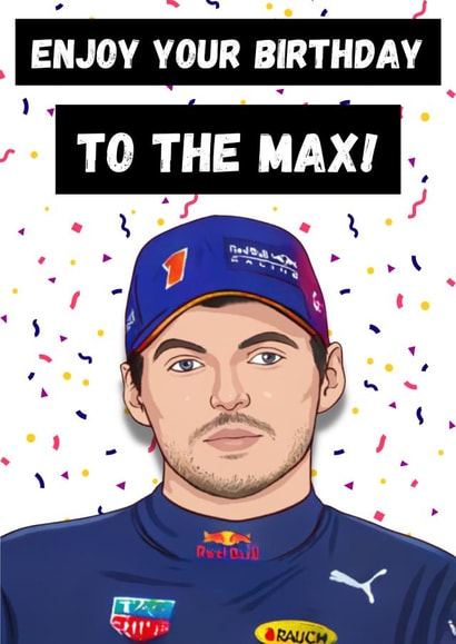 Max Verstappen Birthday Card created by P1 Cards