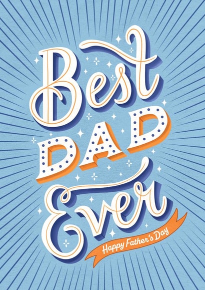 Bold Father's day card for Dad - Typography - retro created by Kamiya Chirodian