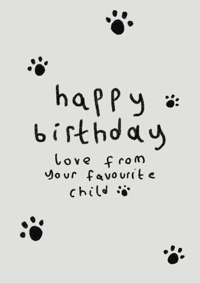Simple Cute Birthday Card - Animal Parent - Pet Lover - Favourite Child created by Carly Hagger Designs