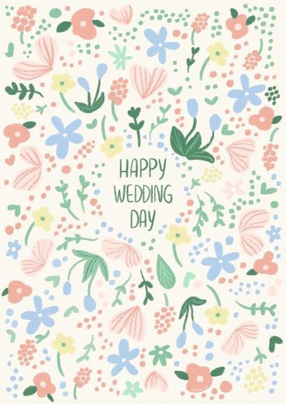 Cute and floral wedding card for marriage created by Valeria Frustaci