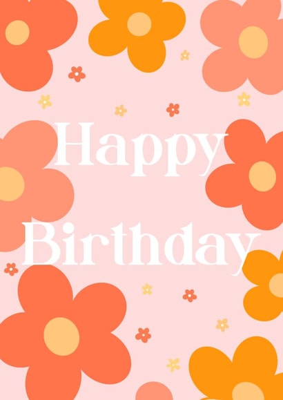 Cute floral retro birthday card created by DaisyDoodles