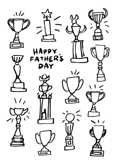 Cute Father's Day Card for Dad - Trophies - You're the G.O.A.T created by Kelley Dillon