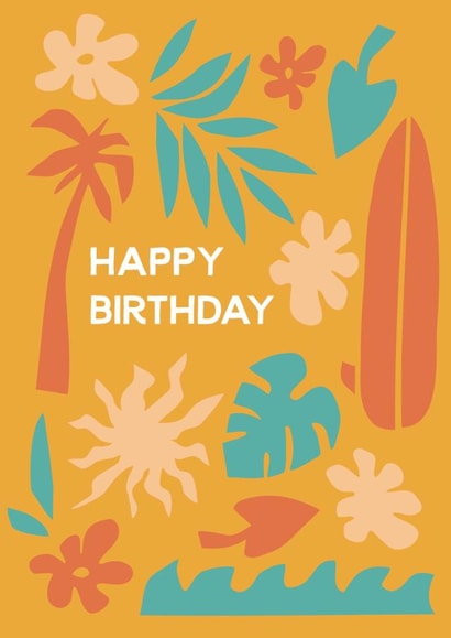 Surfing Birthday Card -- Beach Birthday -- Birthday card for Surfer created by Kelley Dillon