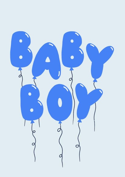 Baby Boy Card- New Baby Balloons- It's A Boy created by Amelia Ellwood