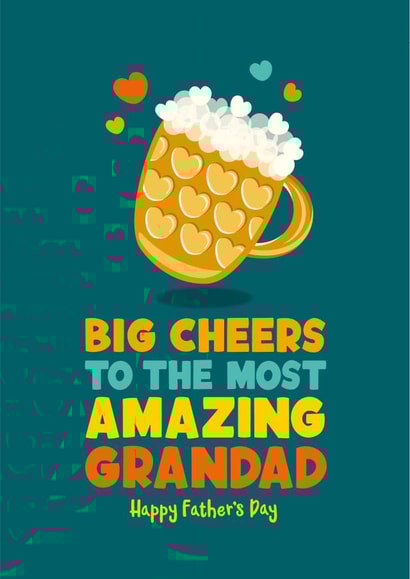 Cute Grandad Father’s Day card for the most amazing Grandad – Big Cheers created by The Typecast Gallery