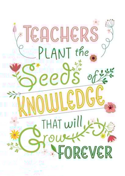 Heartfelt Quote Teacher Thank You card created by Yeti Design