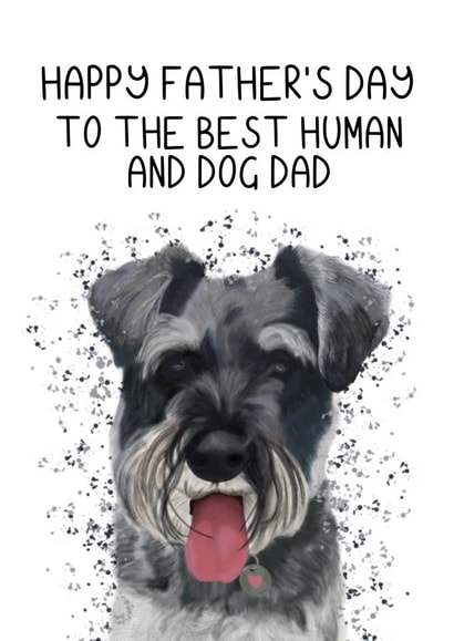 Cute Father's Day Card - Best Dog Dad created by Schnauzer Scribbles