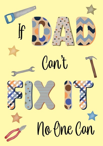 If Dad Can't Fix It No One Can! Funny Father's Day Card - DIY Dad Card created by Cheeky Chappy