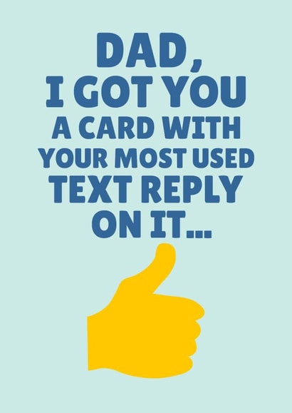 Cheeky Father's Day Card - Dad Text - Thumbs Up created by PopDogShop