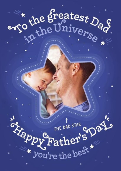 Cute Father's Day Card - Greatest Dad in the Universe created by Little Wishing Cards