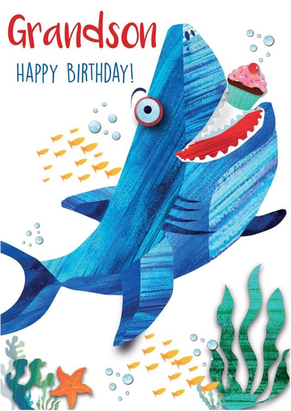 Cute Birthday Card - Grandson - Shark created by Rocket68