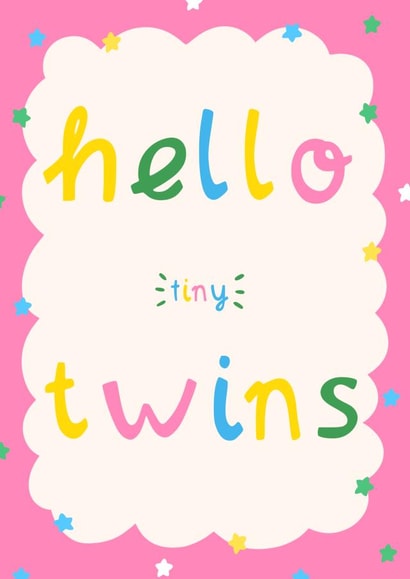 Cute Tiny Twins Card - For New Parent/s to Twin Boys or Girls - Babies created by Lisa Wardle