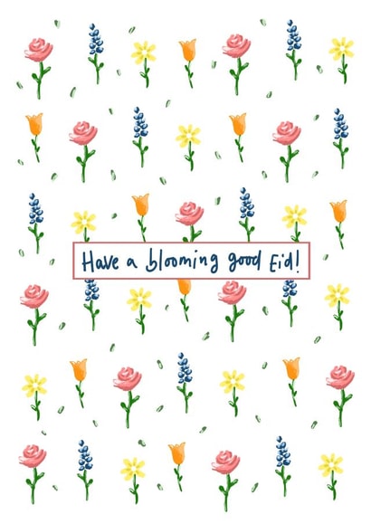 Dainty floral Eid Card for Muslims - Have a blooming good Eid! created by Halima Khanum