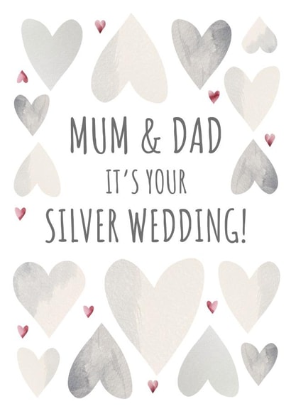 Pretty Silver Wedding Anniversary Card For Parents Celebrating 25 Years Together created by Amy Munro