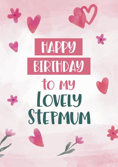 Cute Birthday Card - Lovely Stepmum created by Geordies Love Gin