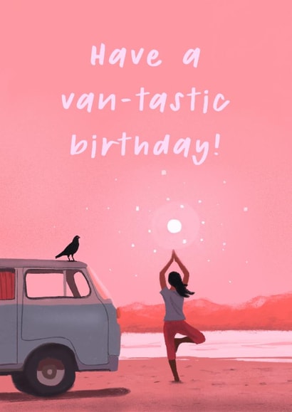 Cute Birthday Card For Friend - Vanlife Girl created by Bellollage