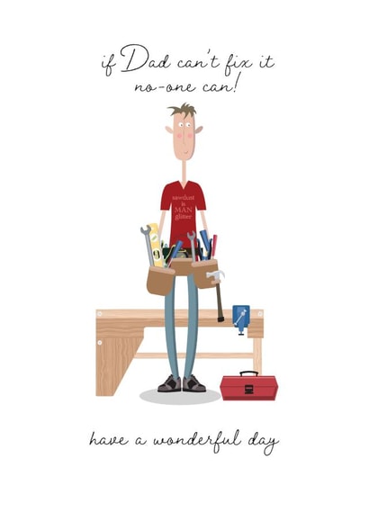 Cheeky dad birthday Card - DIY Dad created by Pink Pig