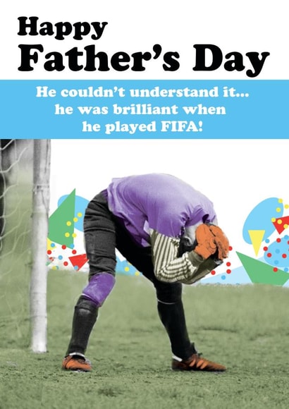 Funny Father's Day card - Gamer Football - FIFA created by Quitting Hollywood