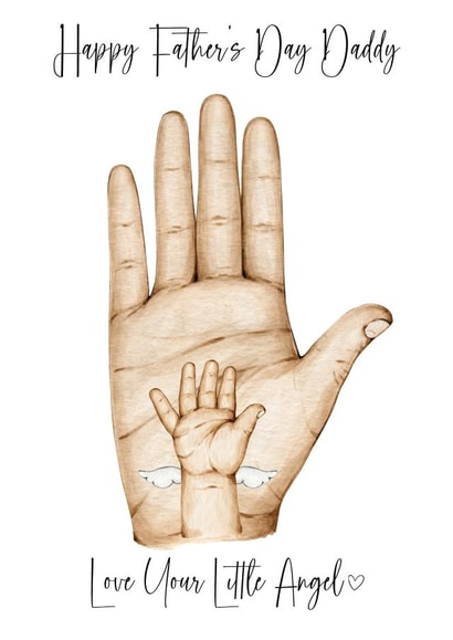 Father's Day - From Angel Baby - Heaven - Hands - Angel Wings created by The Monochrome Bow