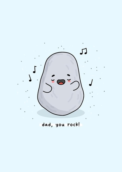 Cute Father’s Day card - dad you rock created by Rosalie Perl