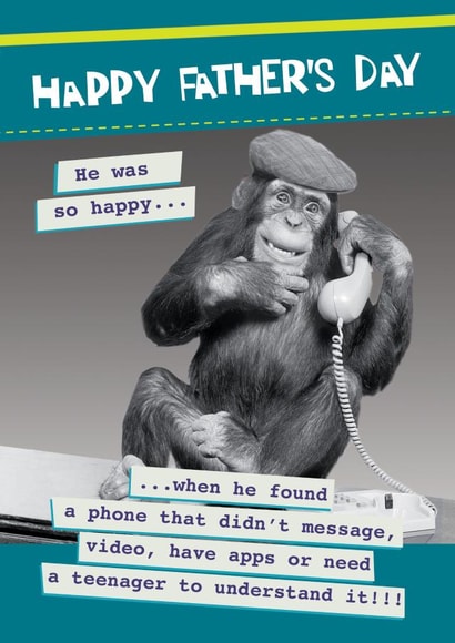 Funny Father's Day card - simple phone tech created by Quitting Hollywood