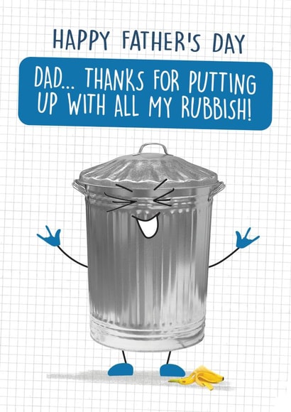 Funny Father's day Card - Rubbish - Punny created by Quitting Hollywood