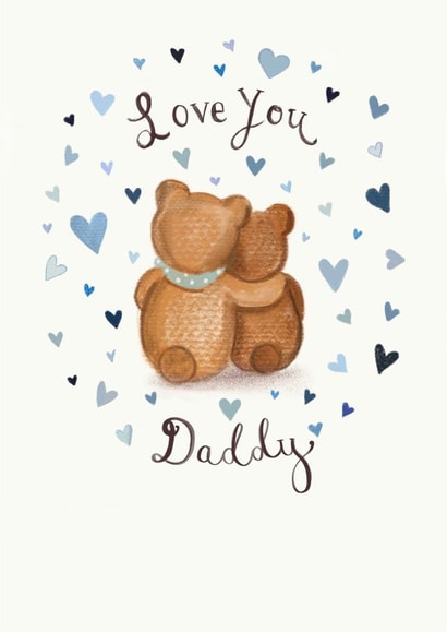 Cute Father's Day Card - Love you Daddy - Teddy Bear created by Love Lucy Illustration