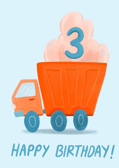 Cute birthday card - 3rd - truck created by Carla Ellis