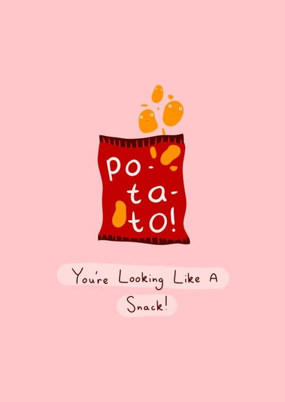 Cute potato chip/crisps Card to send to a loved one or significant other created by hannahwhiteartand_illustration