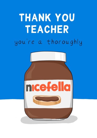 Nice Fella Thank You Teacher Card - Say Thanks to Sir With This Sweet Design created by Running with Scissors