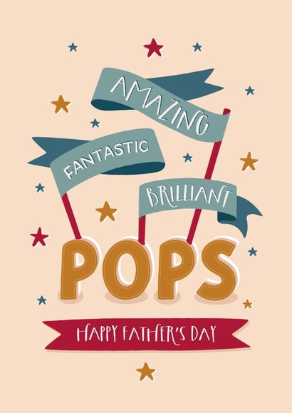 Cute Pops Father's Day card - Amazing, Fantastic and Brilliant created by The Pattern Press