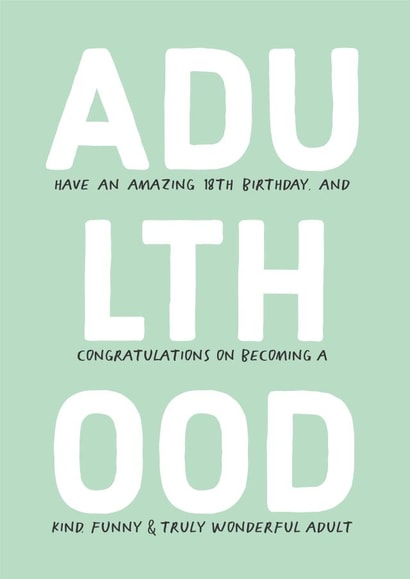Heartfelt Birthday Card - 18th - Adulthood created by Poppy Lane