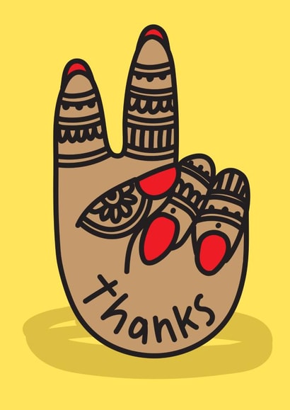 Thank You Card - Peace created by The Playful Indian
