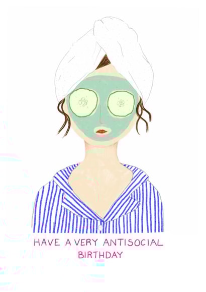 Funny Birthday Card - For Her - Have A Very Antisocial Birthday created by Corrin Strain